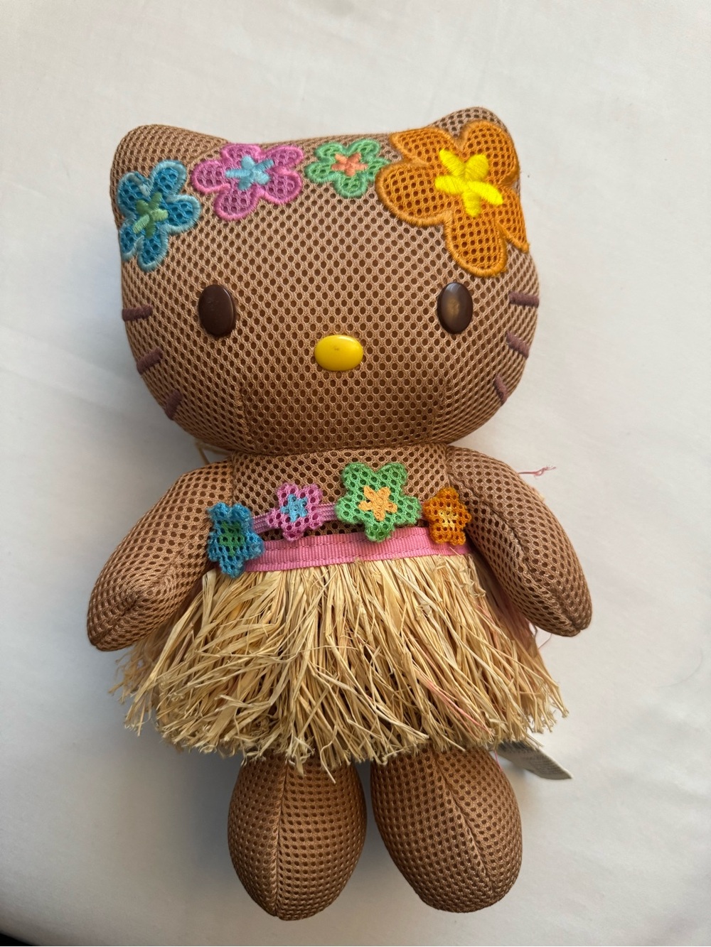 Sanrio Hello Kitty Vintage 2003 Hawaiian Tanned Mesh Plush Doll